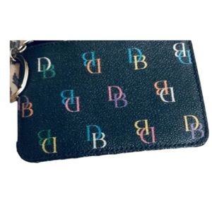 Dooney & Bourke vintage black multi colored wristlet key chain with hangtag